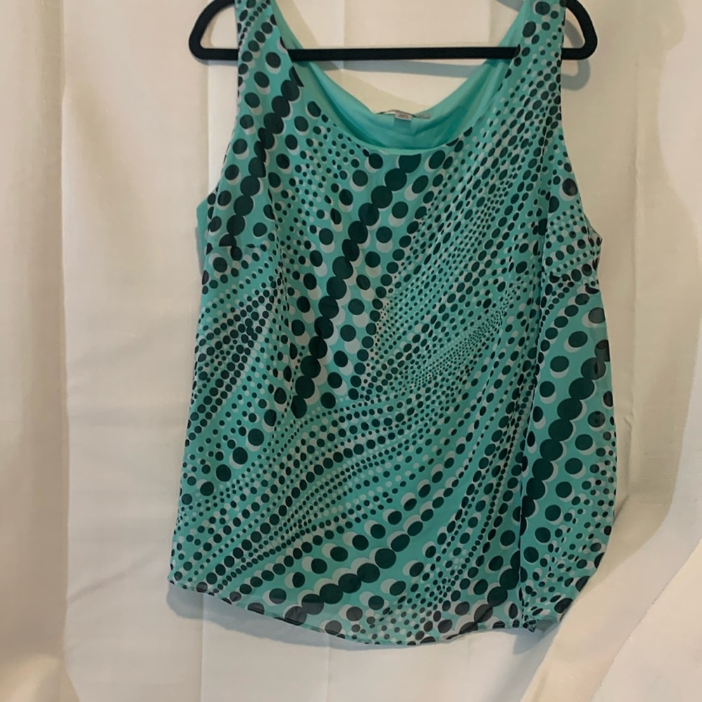 22W plus Top,Coastal Sea Colors,"Art to Wear"Lined, Light- Weight,Office or Fun!